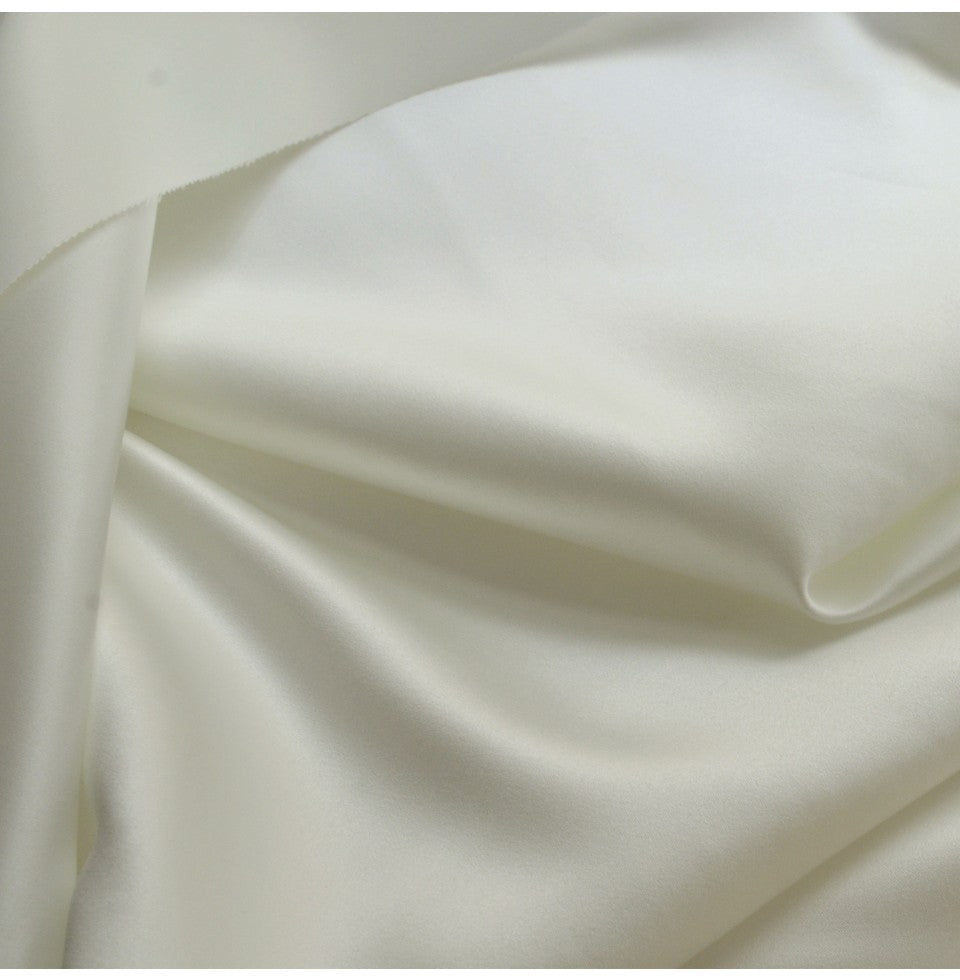 Duchess Satin Porcelain Ivory Polyester Duchess Satin Bridal Dress Fabric S