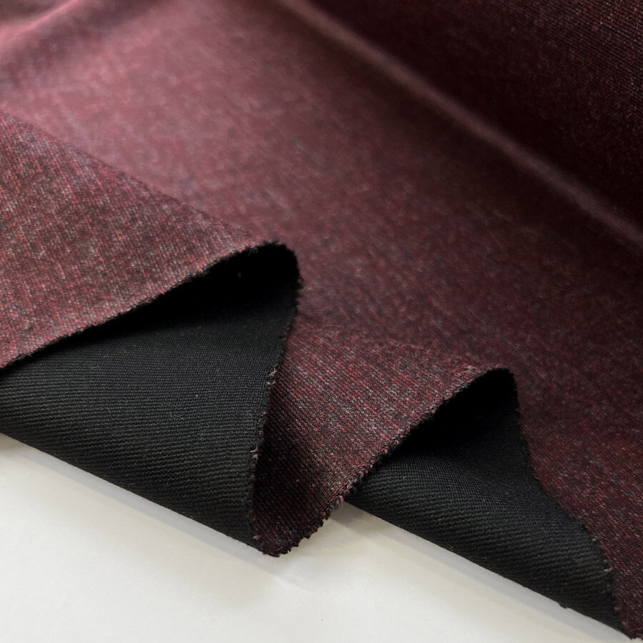Duzmibum Polyester Viscose Lycra Stretch Knit Ponte Damson Black Fabric Fold