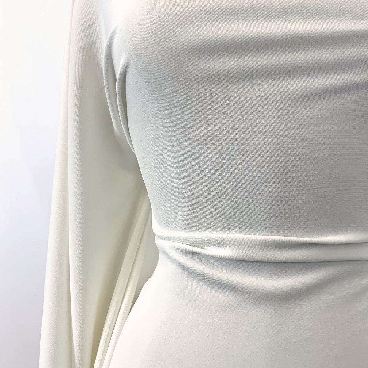 Dynasty Porcelain Two Way Stretch Drapey Polyester Spandex Suiting Fabric Close Up