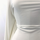 Dynasty Porcelain Two Way Stretch Drapey Polyester Spandex Suiting Fabric Close Up