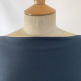 Dynasty Teal Two Way Stretch Drapey Polyester Spandex Suiting Fabric Neck