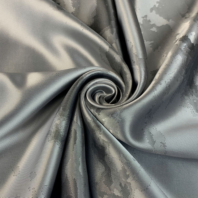 E210 Camo Light Grey Silver Slate Camouflage Design Lining Fabric Close Up Drape Fabric Photo