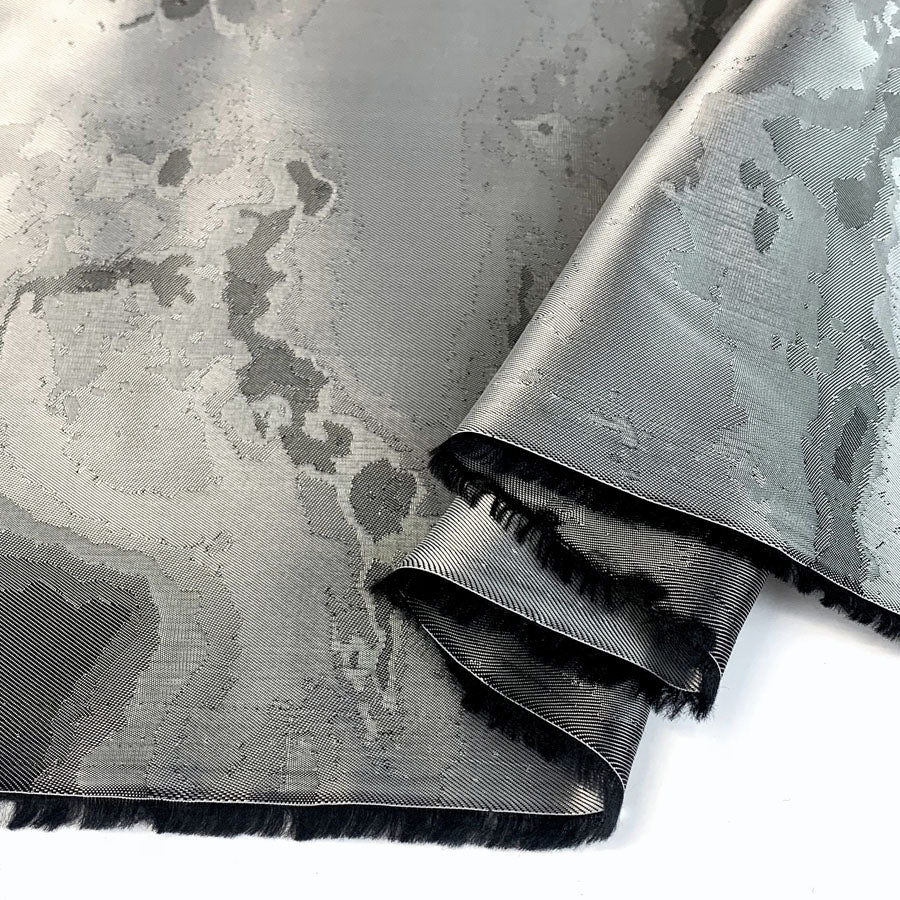 E210 Camo Light Grey Silver Slate Camouflage Design Lining Fabric Close Up Fabric Photo