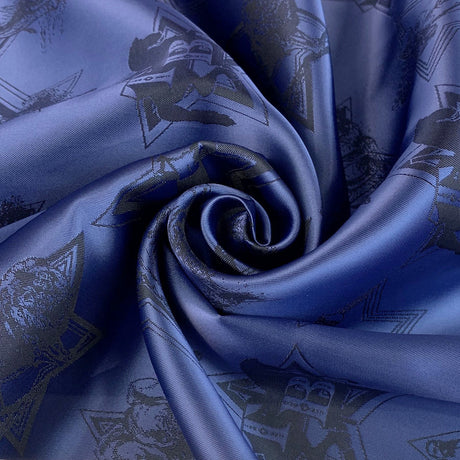 E210 Greatest Showman Blue Royal Blue Elephant Polyester Woven Lining Fabric Close Up Drape Fabric Photo