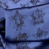E210 Greatest Showman Blue Royal Blue Elephant Polyester Woven Lining Fabric Close Up Fabric Photo 2