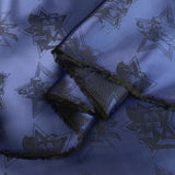 E210 Greatest Showman Blue Royal Blue Elephant Polyester Woven Lining Fabric Close Up Fabric Photo
