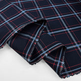 Eddie Check Cotton Twill Navy Red Blue Shirting Fabric Fold