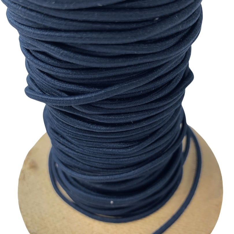 Elastic Round Cord Navy 25Mm