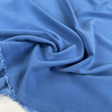 Elixir Stretch Satin Backed Crepe Bluebell Polyester Spandex Crinkle Dress Fabric
