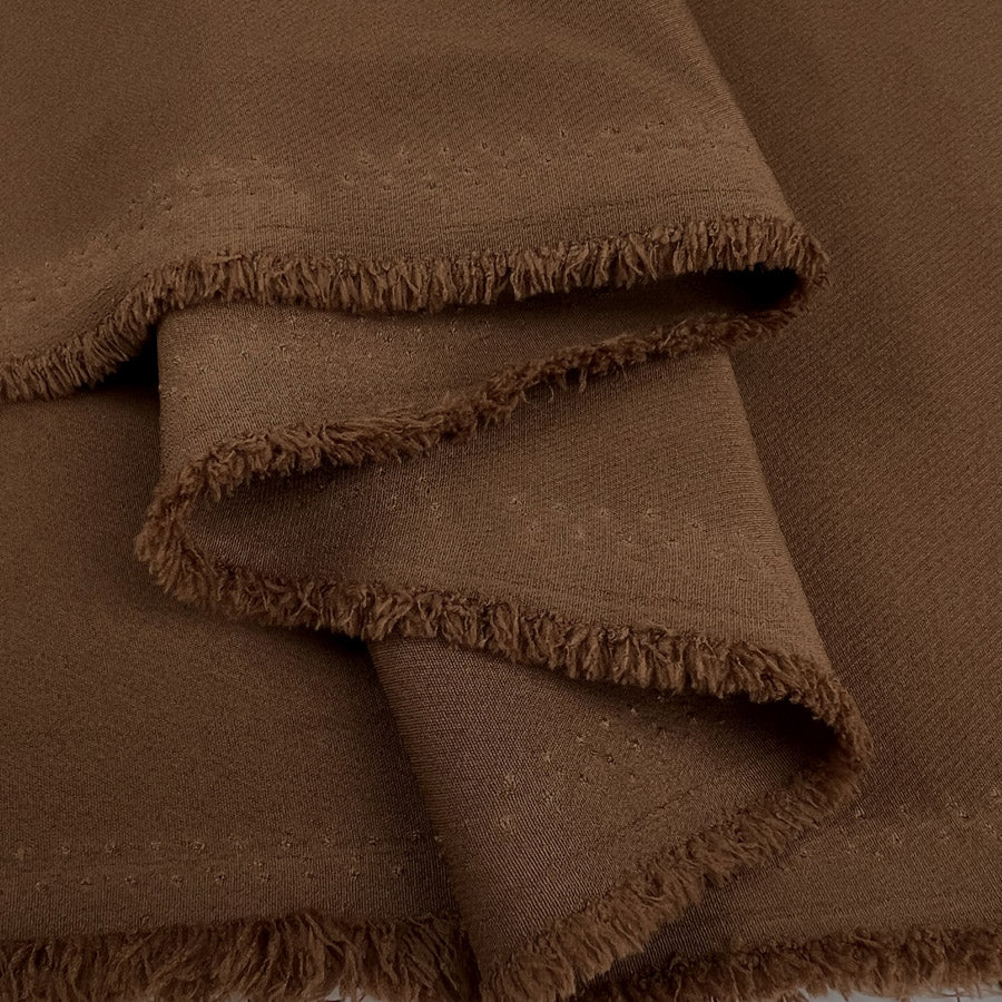 Elona chestnut polyester spandex two way stretch suiting fabric fold