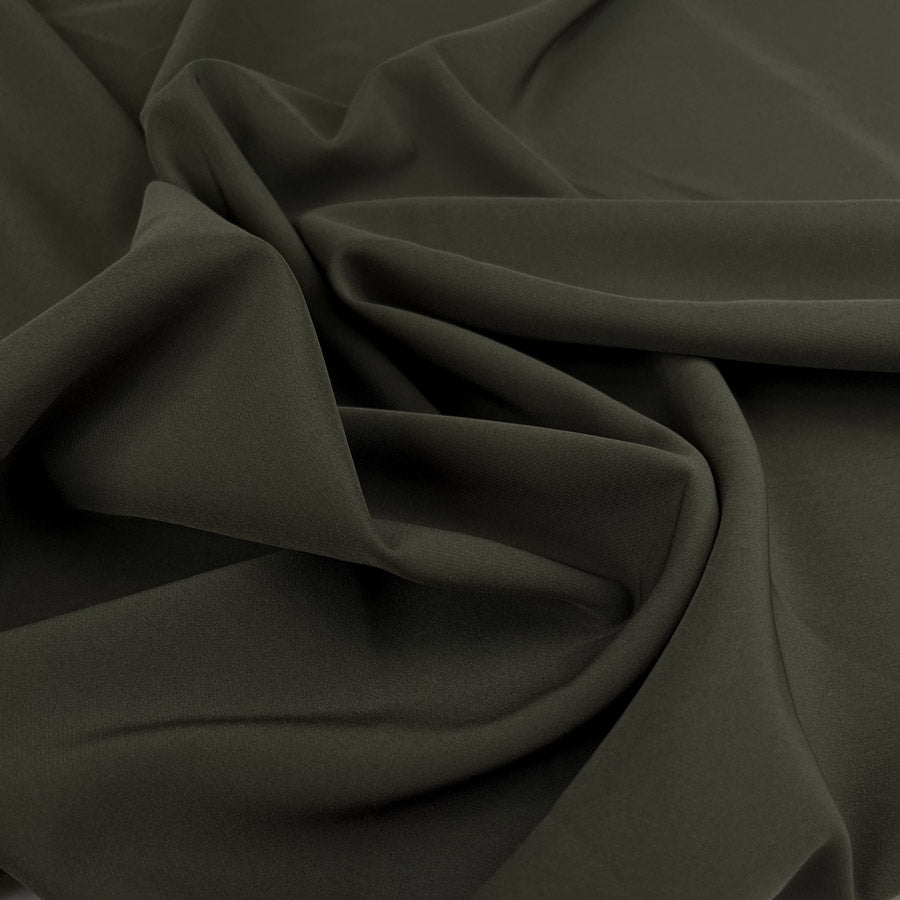 Elona Khaki Polyester Spandex Two Way Stretch Suiting Fabric