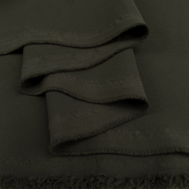 Elona Khaki Polyester Spandex Two Way Stretch Suiting Fabric Fold