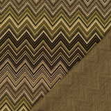 Ember Jacquard Jersey Viscose Polyester Elastane Knitted Green Brown Zig Zag Dress Fabric Fold
