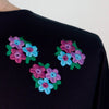 Embroidered Patch - Blue, Lilac & Purple Flower