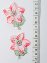 Embroidered Patch Pink Flower Crafts Fabric S