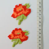 Embroidered Patch Rose Flower Patch Cotton Craft Fabric S