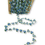 Embroidered Cotton Blue Floral Vine Trim 15mm Wide