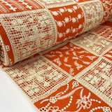 Embroidered Patchwork Fabric Summer Heirloom Orange Bolt