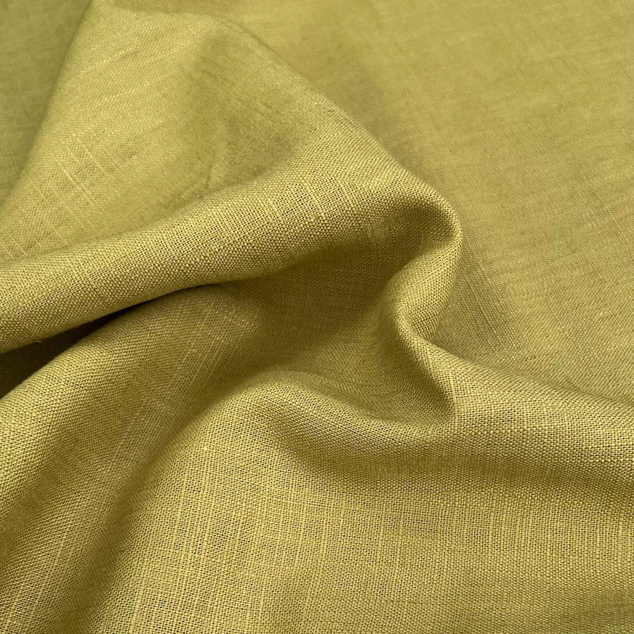 Enigma linen chartreuse ramie cotton oeko tex plain dress fabric cu