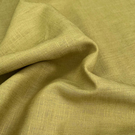 Enigma linen chartreuse ramie cotton oeko tex plain dress fabric cu