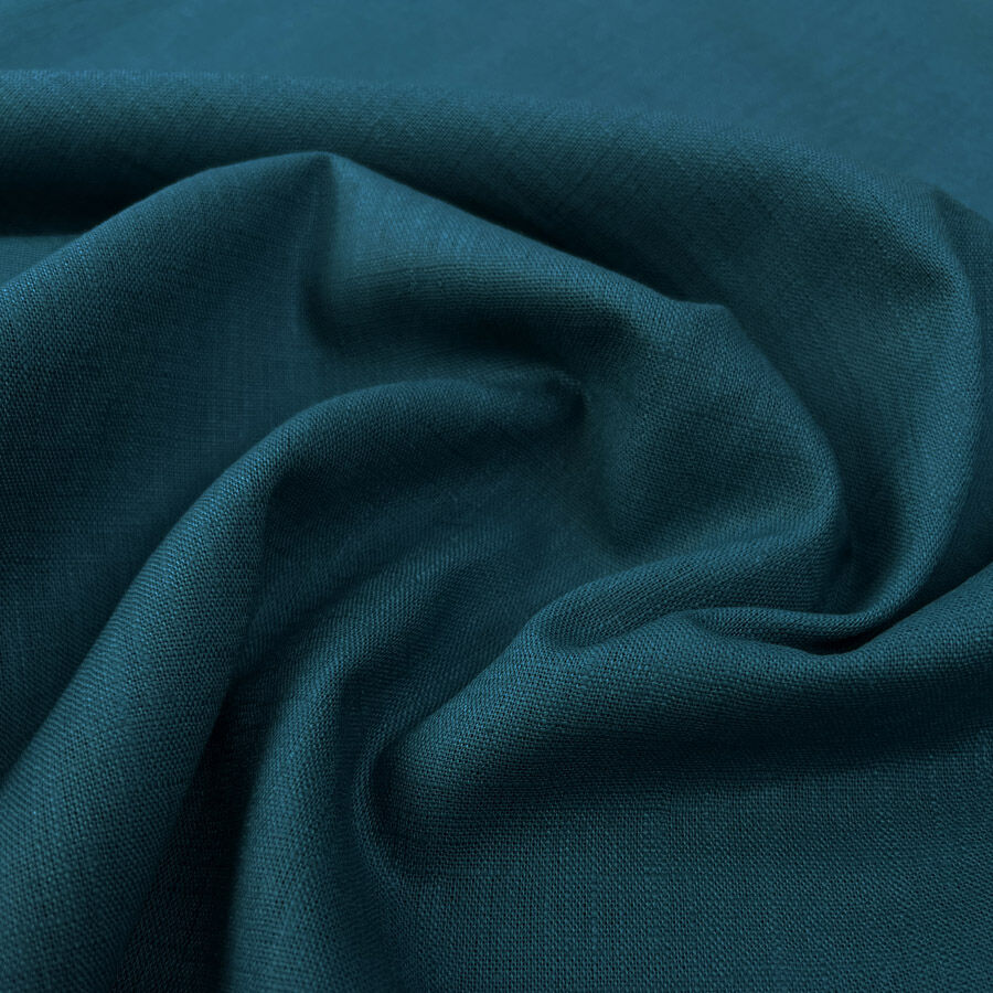 Enigma Linen Dark Teal Ramie Cotton Woven Dress Fabric