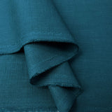 Enigma Linen Dark Teal Ramie Cotton Woven Dress Fabric Fold