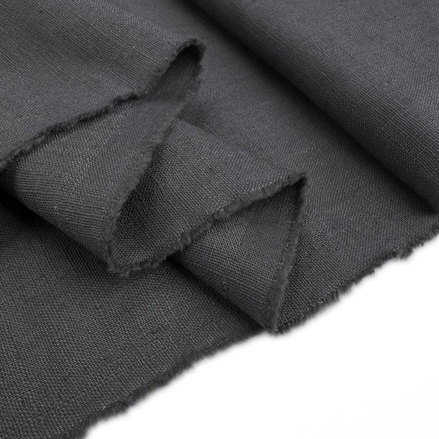 Enigma Linen Pewter Ramie Cotton Oeko Tex Plain Dress Fabric Fold