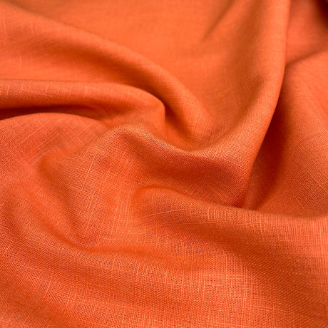 Enigma Linen Rust Ramie Cotton Oeko Tex Plain Dress Fabric