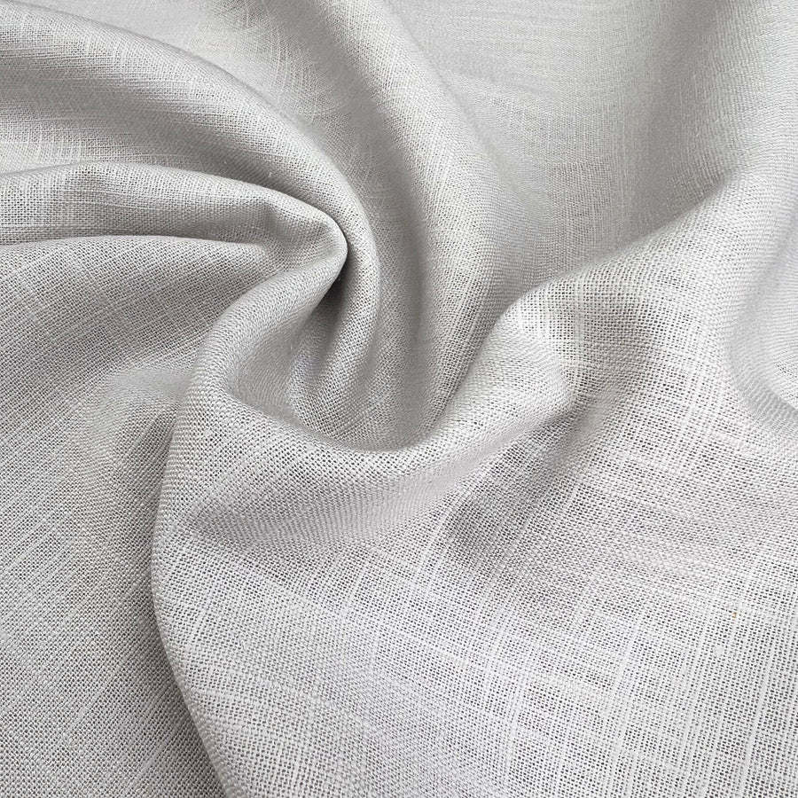 Enigma Linen Silver Ramie Cotton Oeko Tex Plain Dress Fabric