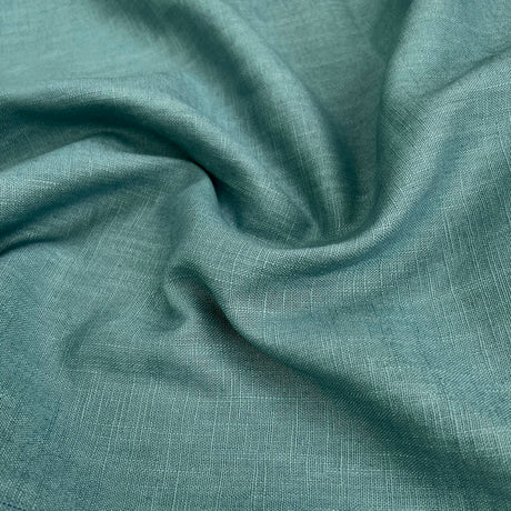 Enigma Linen Teal Ramie Cotton Oeko Tex Plain Dress Fabric