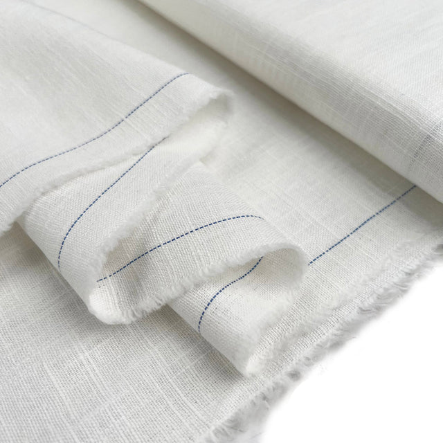 Enigma Linen White Ramie Cotton Oeko Tex Plain Dress Fabric Fold