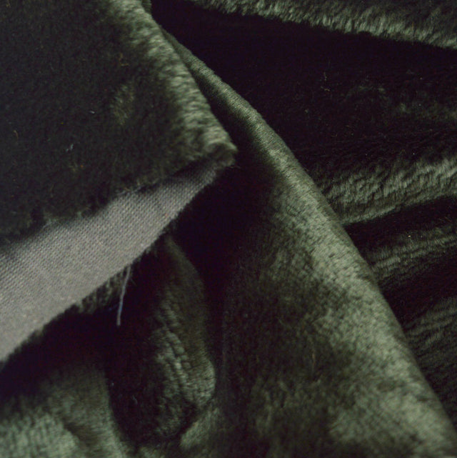 Envy Faux Fur Dark Green Material Cu1