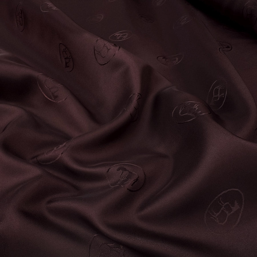 Equine Lining Horse Printed Burgundy Damson Nylon Dress Suit Lining Fabric