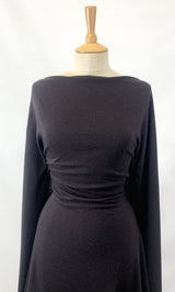 Ernie Polyester Loosely Knitted Dark Brown Jersey Dress Fabric Manequin Fabric Photo 1