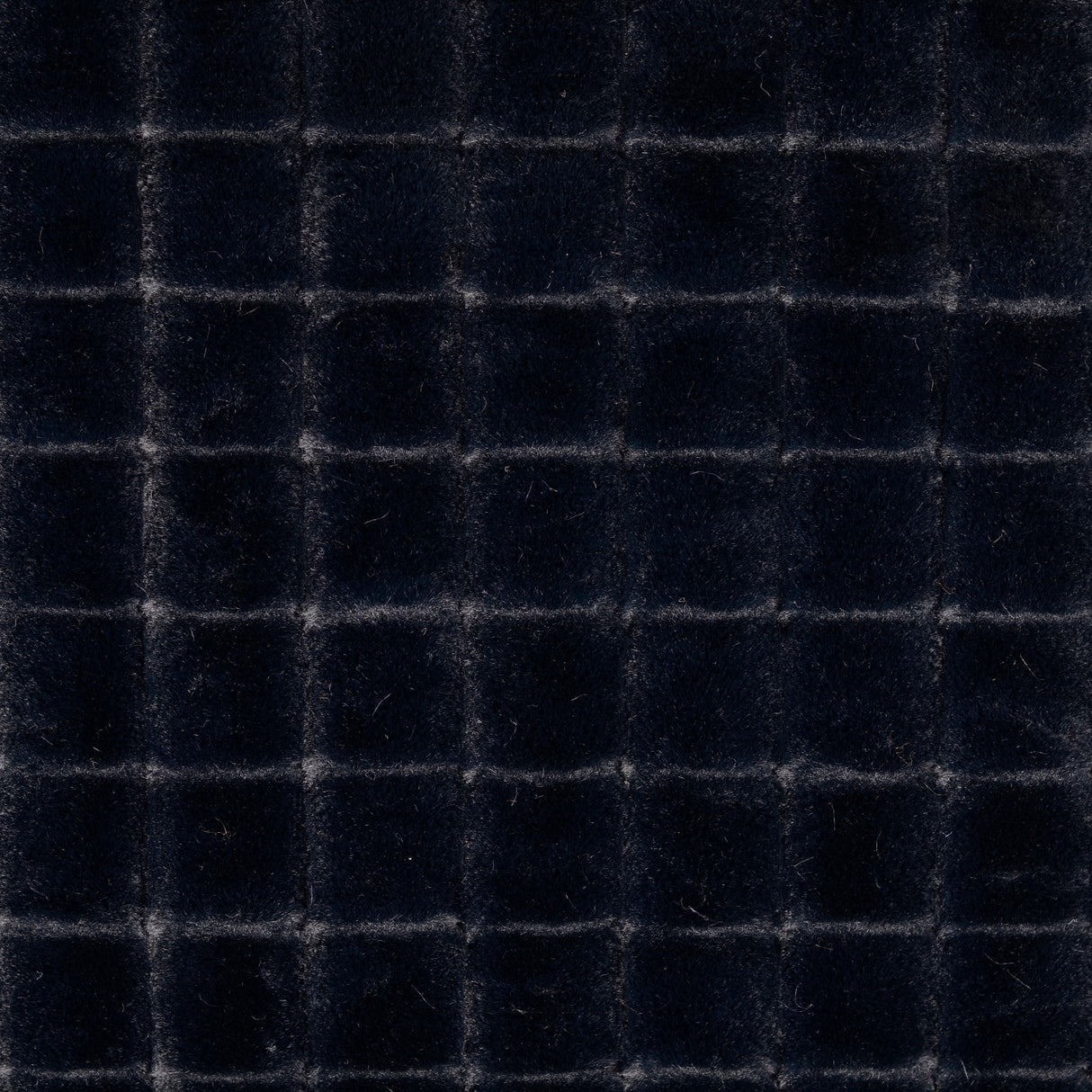 Evangeline black square embossed polyester faux fur fabric