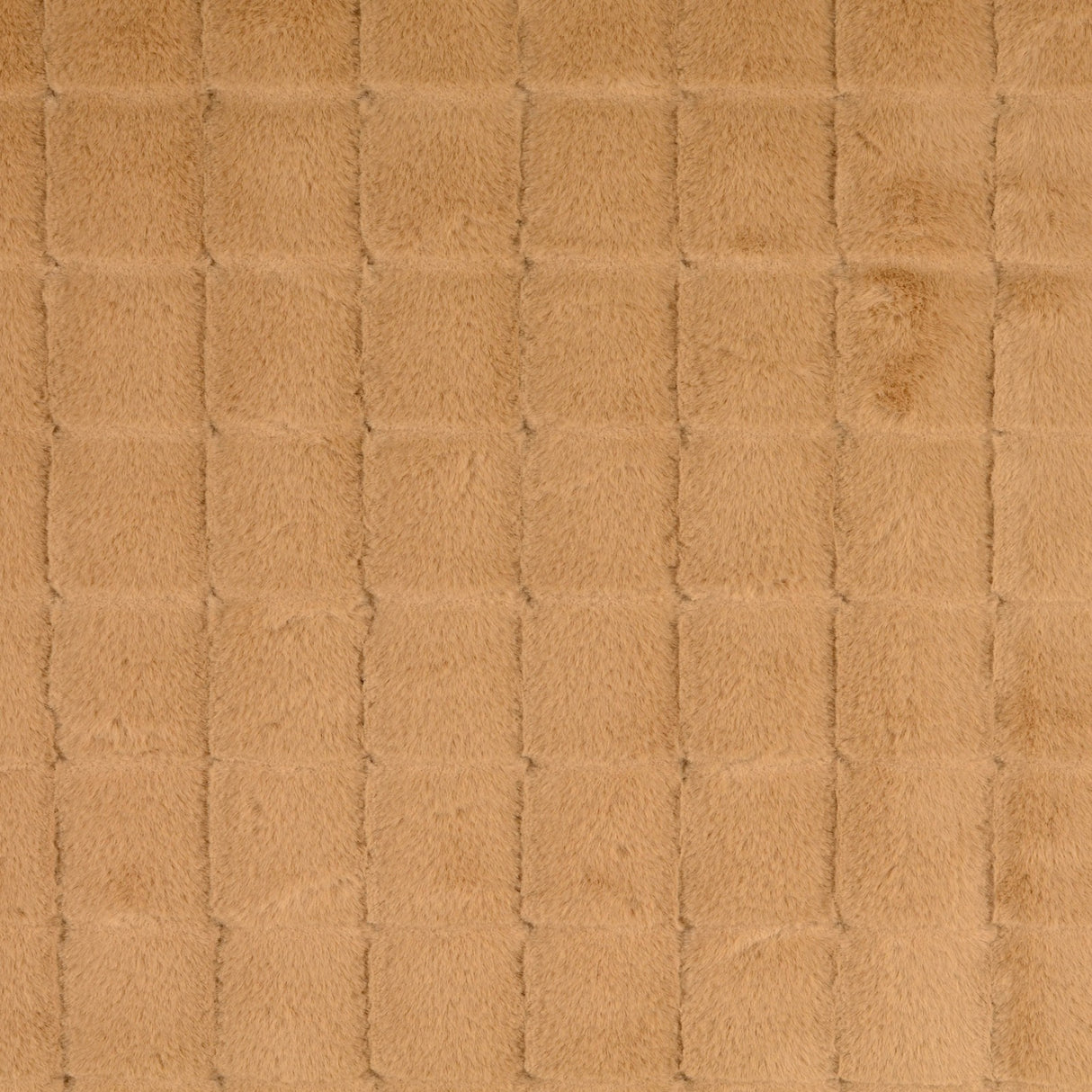 Evangeline camel square embossed polyester faux fur fabric