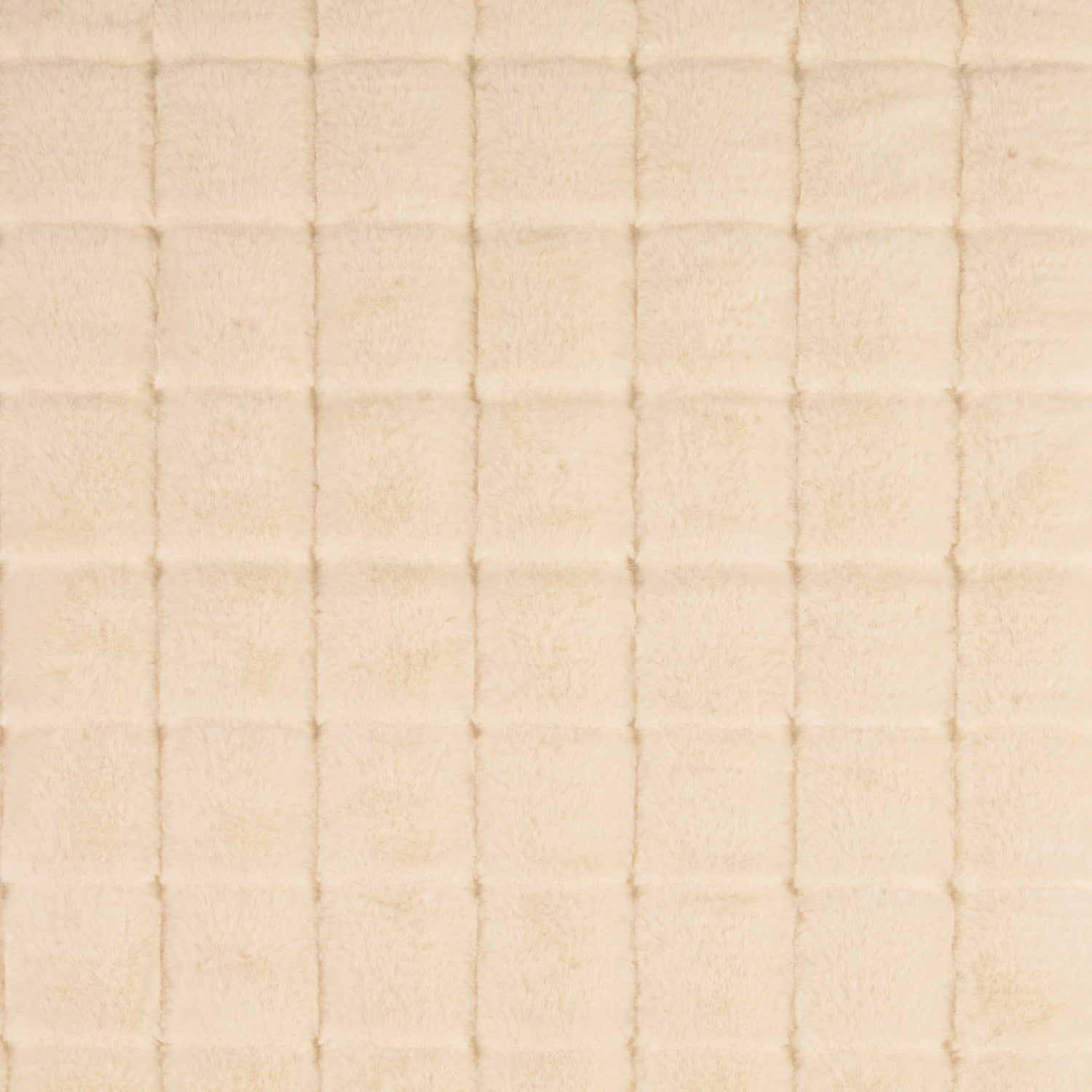 Evangeline cream square embossed polyester faux fur fabric