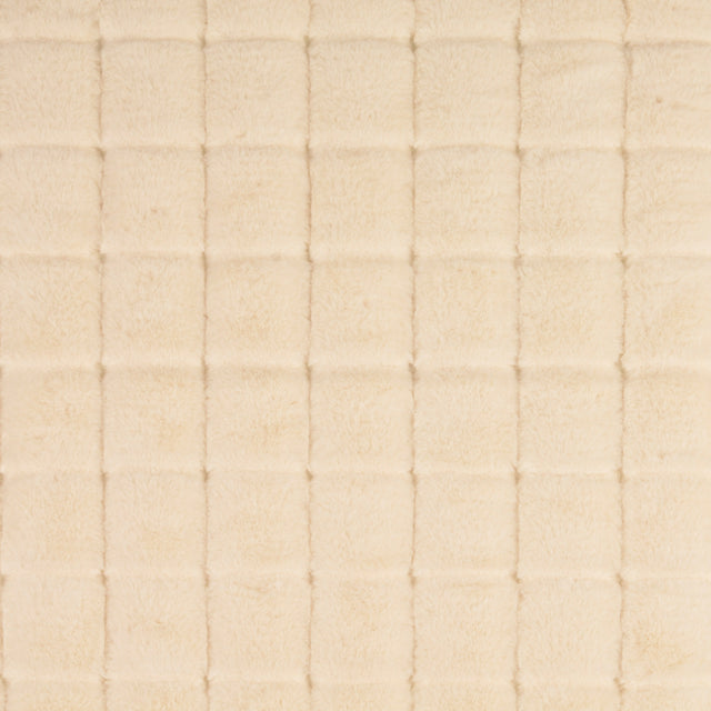 Evangeline cream square embossed polyester faux fur fabric