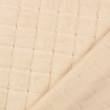 Evangeline cream square embossed polyester faux fur fabric fold
