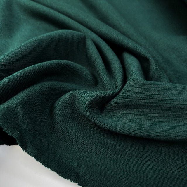 Evergreen Terry Cotton Green Towelling Knit Jersey Fabric