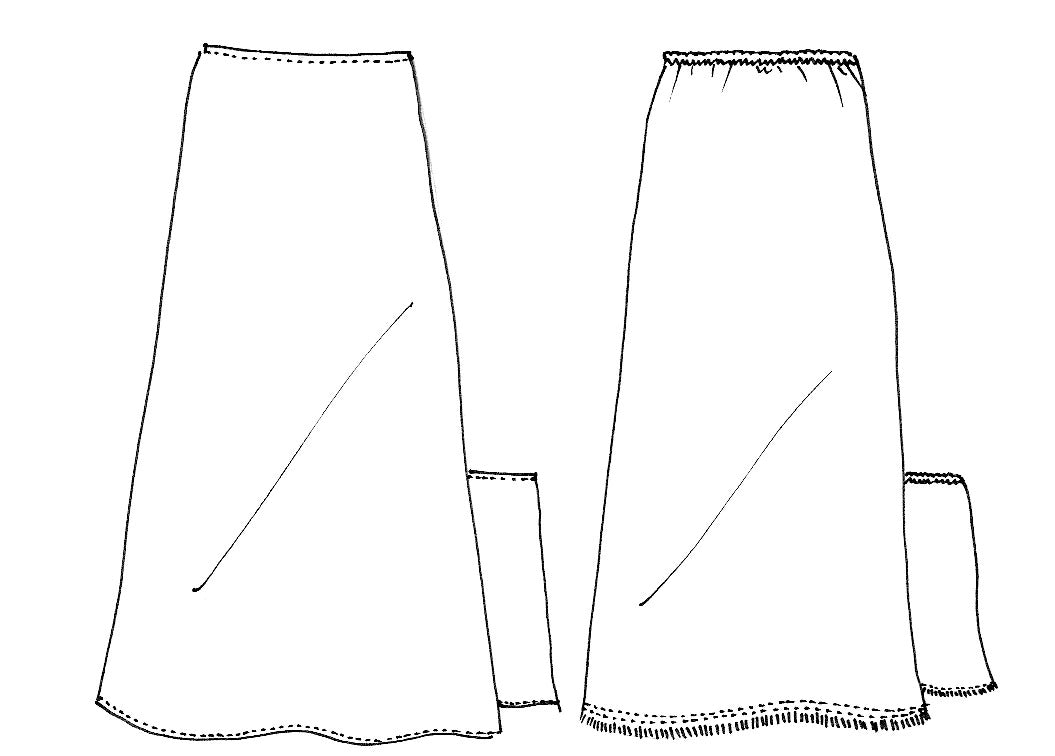 Evie Bias Skirt Sketch
