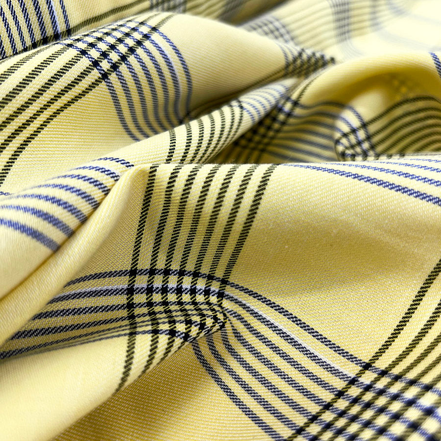 Ex Designer Italian Woven Cotton Check Shirting Fabric Win Some Yellow Cu 1A6F0643 B152 4C00 B584 7343575E0024
