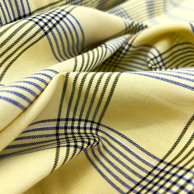 Ex Designer Italian Woven Cotton Check Shirting Fabric Win Some Yellow Cu 1A6F0643 B152 4C00 B584 7343575E0024
