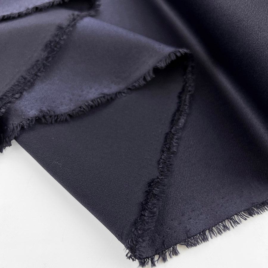 Ex Designer Nylon Dressmaking Fabric Satin Hobbs  Navy Fold 7F593F13 3851 445C 9B2F 0B37F46B682B