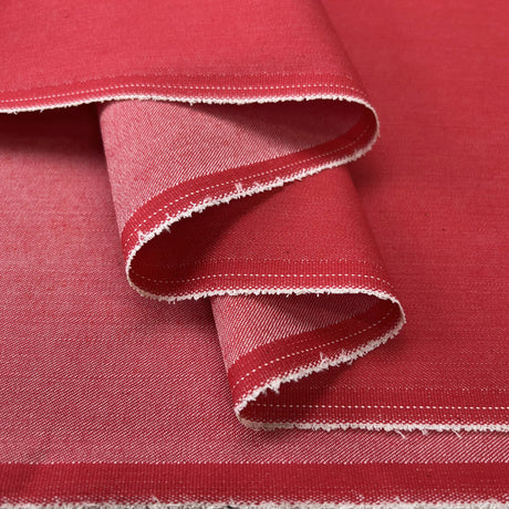 Expanse Denim Red 7 75oz Cotton Elastane Woven Stretch Jeans Fabric Fold