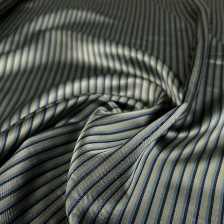Ezio Verdant Stripes Green Blue Viscose Acetate Italian Tailors Lining