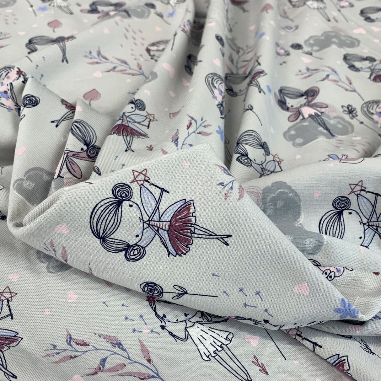 Fairy jersey grey cotton elastane oeko tex 100 jersey fabric cu