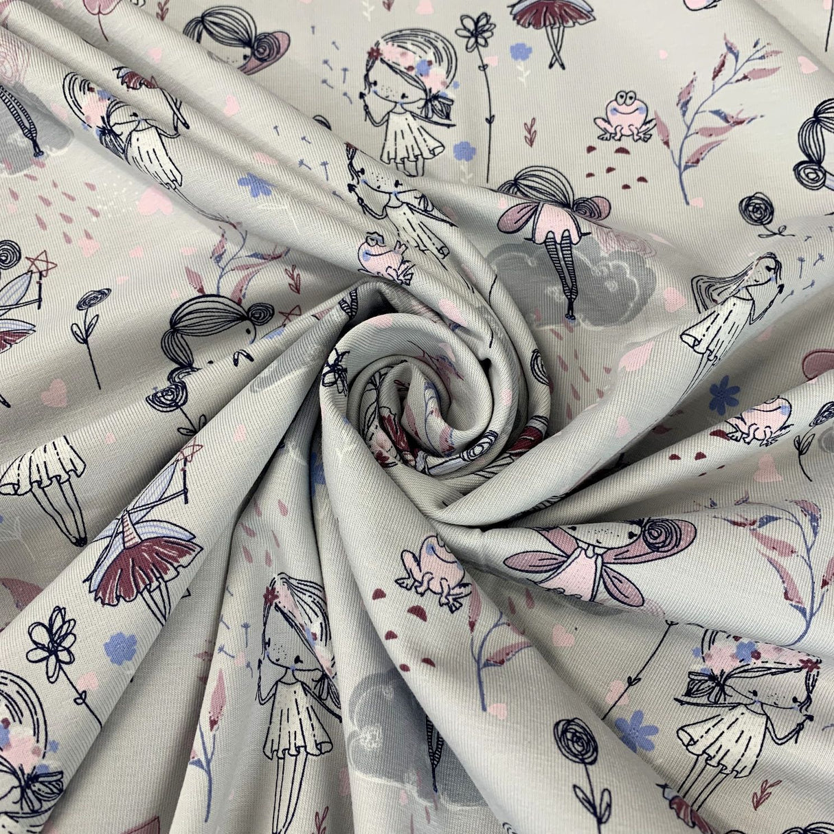 Fairy jersey grey cotton elastane oeko tex 100 jersey fabric cud