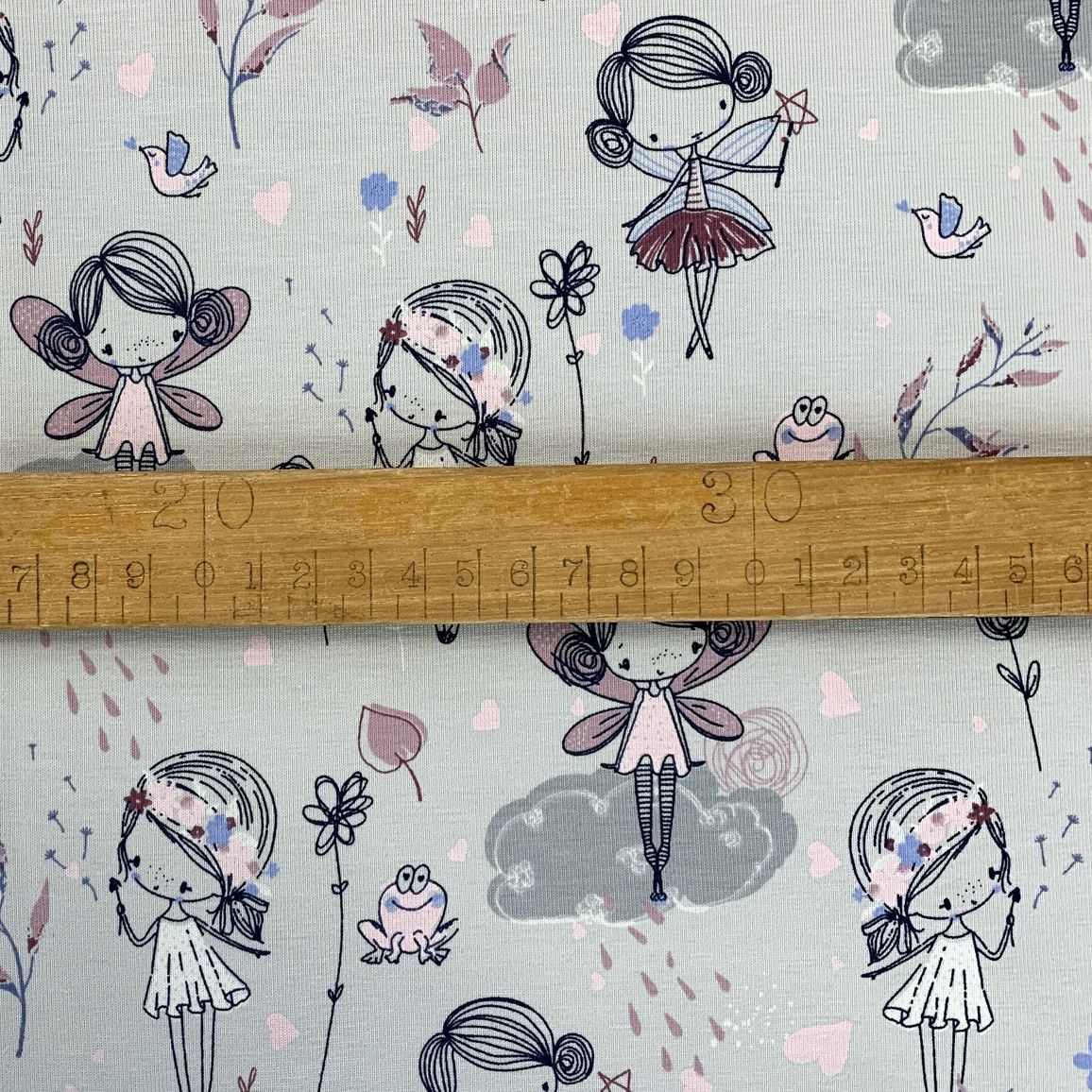 Fairy jersey grey cotton elastane oeko tex 100 jersey fabric s