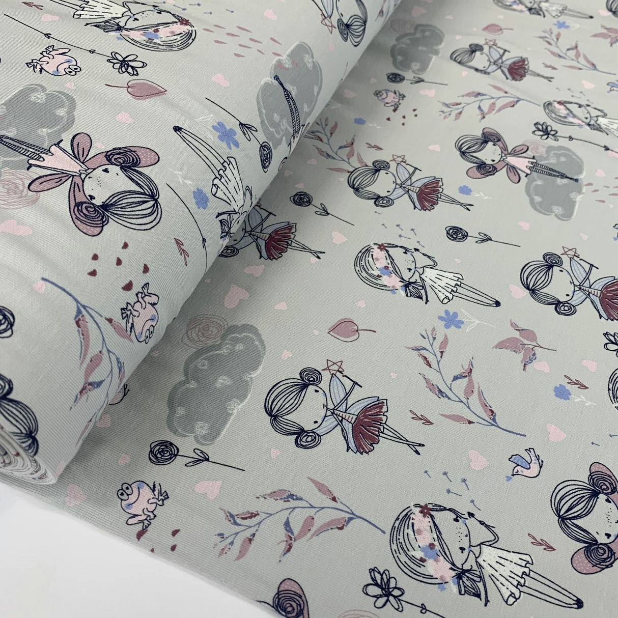 Fairy jersey grey cotton elastane oeko tex 100